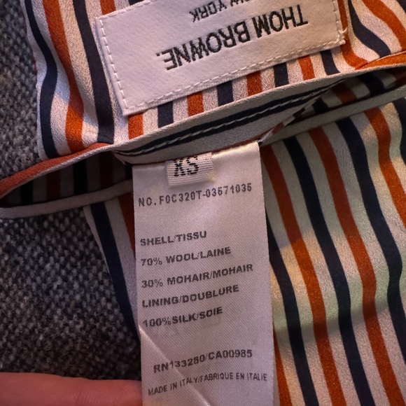 Thom Browne Gray Striped FRAYED-EDGE Overcoat, Size XS, €3470, Sold Out, NEW - Picture 9 of 12